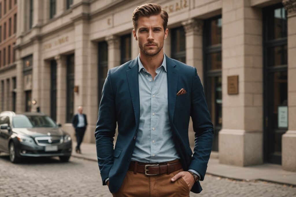 homme élégant portant une ceinture en cuir