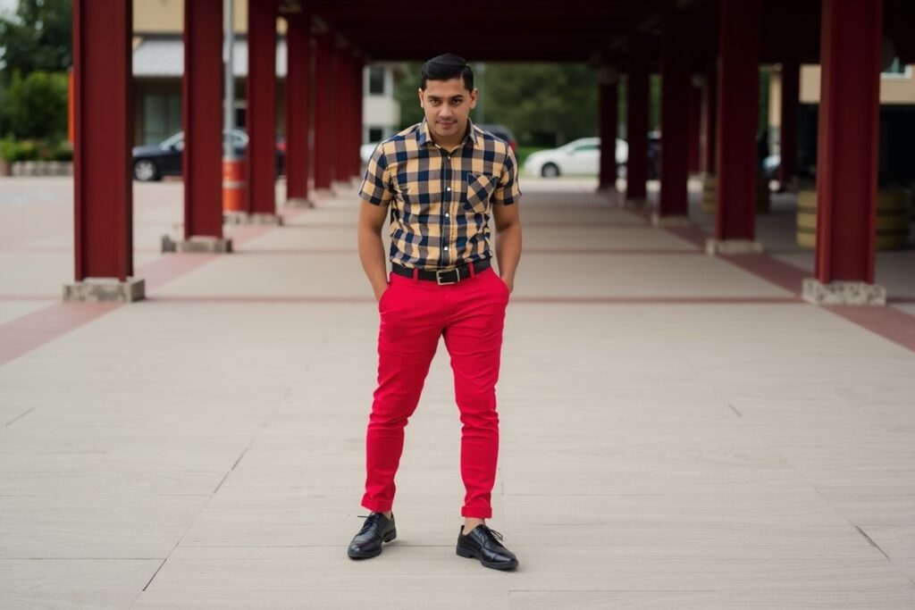 Mix and match : pantalon rouge et imprimés